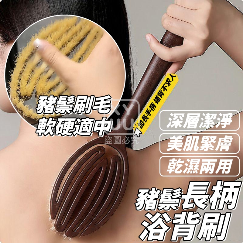 (2把)豬鬃長柄浴背刷