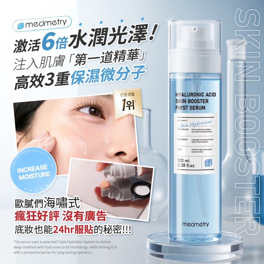 Medimetry 3重高效保濕微分子玻尿酸精華 100ml