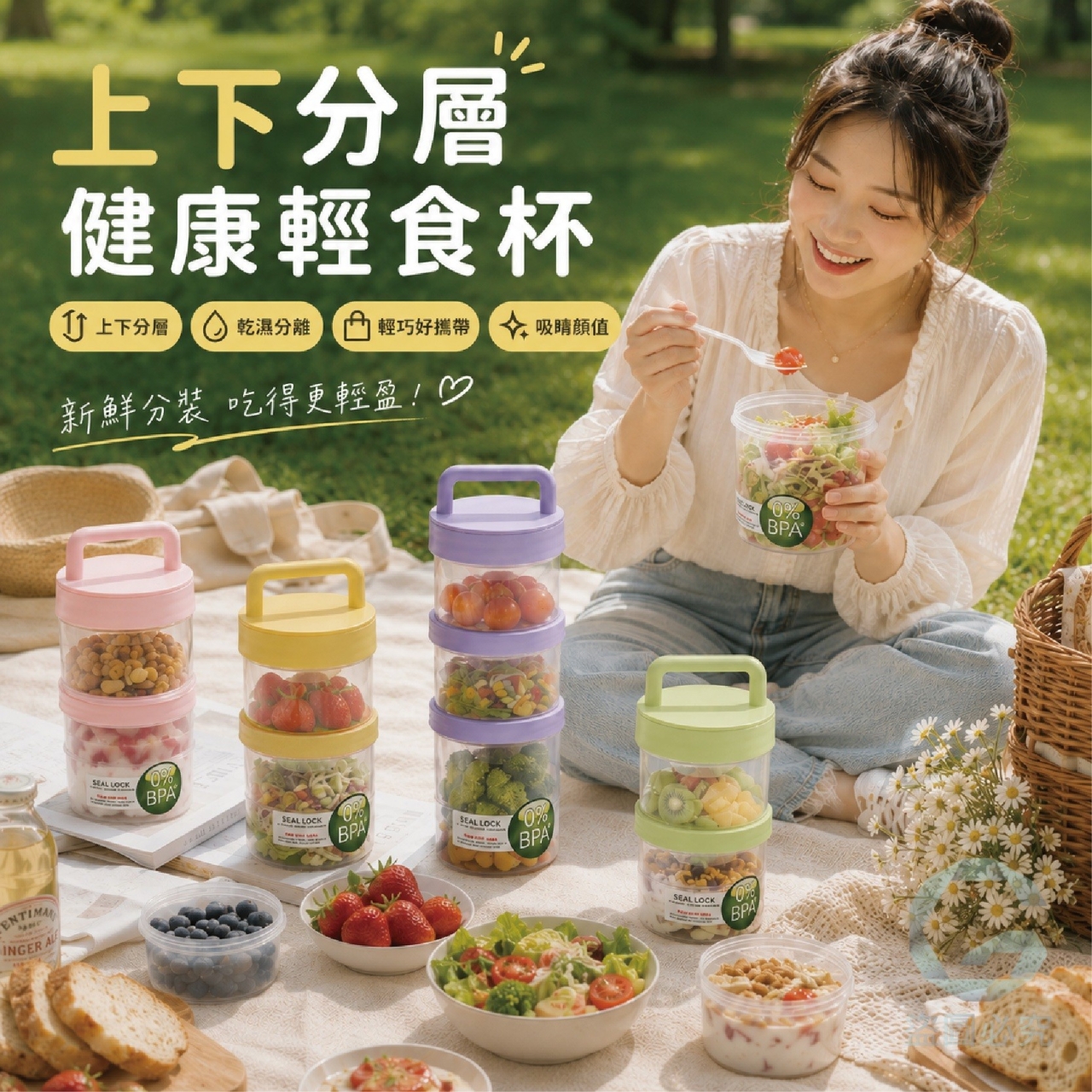 上下分層健康輕食杯