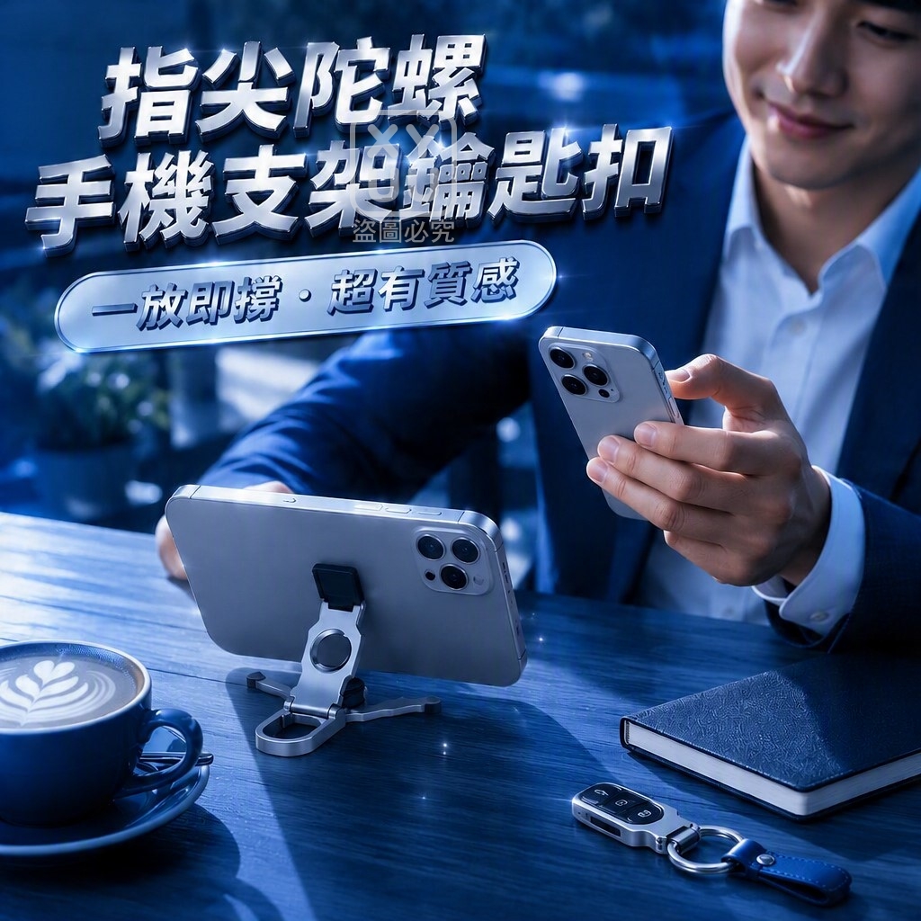 (2個)指尖陀螺手機支架鑰匙扣