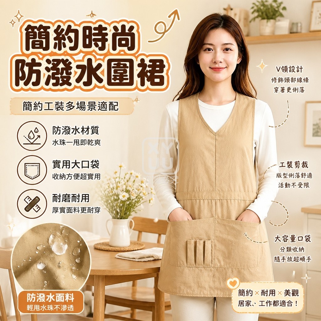 簡約時尚防潑水圍裙