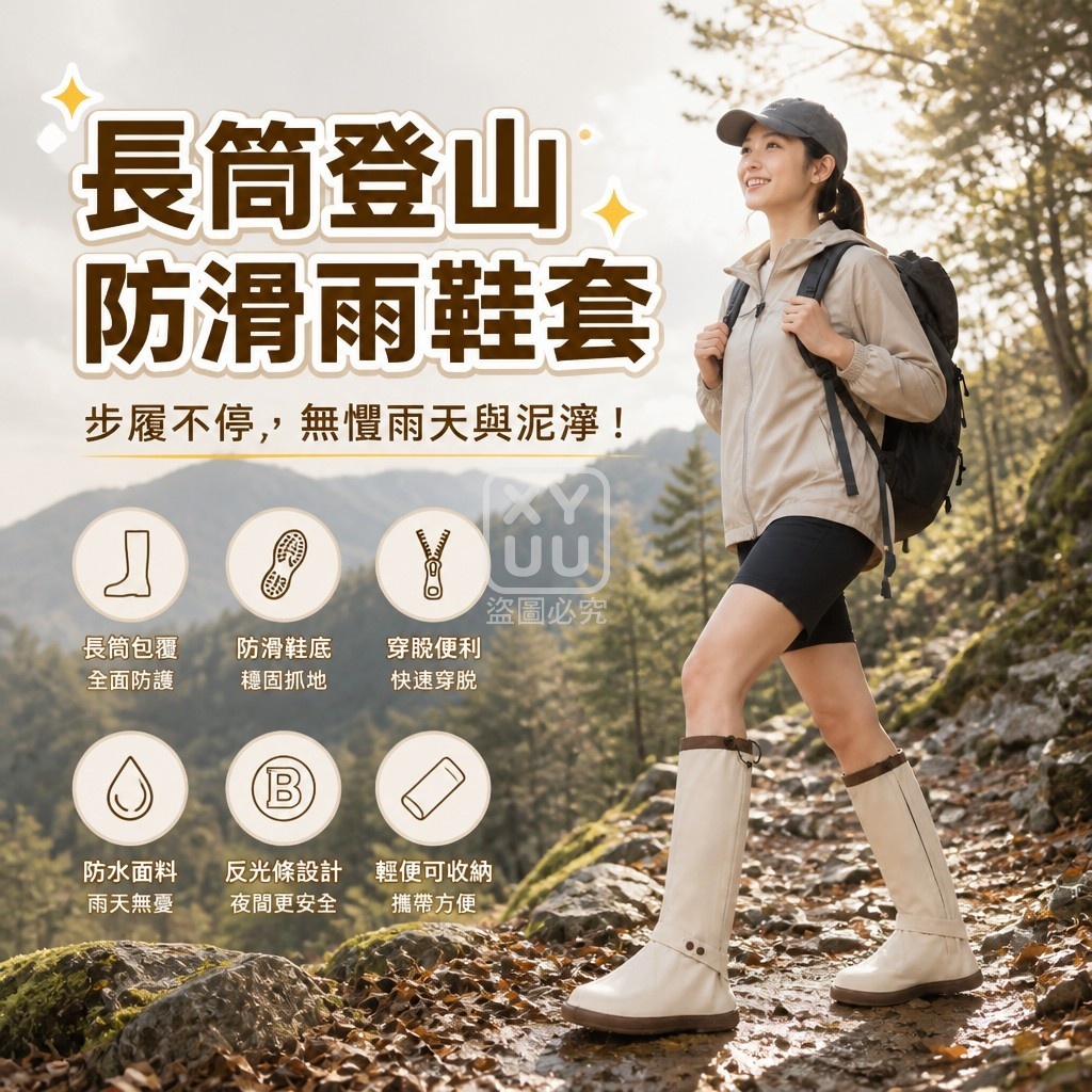 長筒登山防滑雨鞋套
